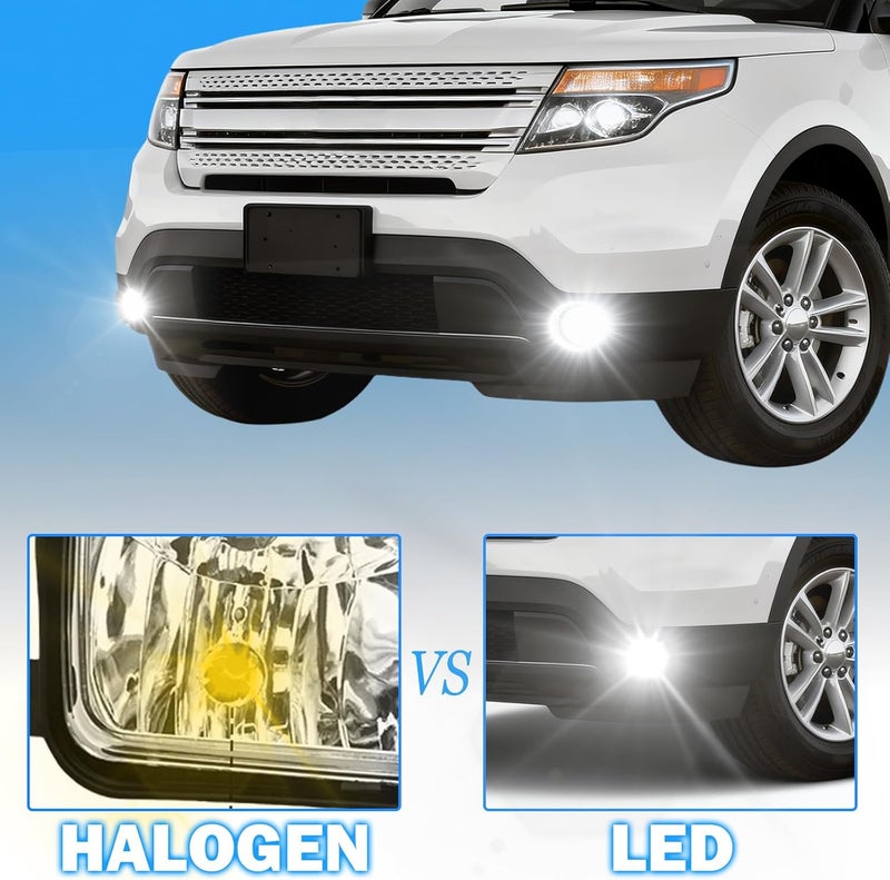 BOXLIGHT LED Fog Lights Assembly Compatible With 2013 2014 2015 Ford Explorer Front Bumper Driving Fog Lamp - Image 5